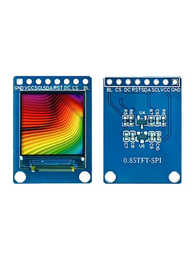 Estardyn Farb-TFT-Anzeigemodul 0,85 Zoll HD IPS LCD-LED-Bildschirm mit ST7735 Controller und SPI-Schnittstelle in Blau, 128 x 128 Pixel - Bild 3