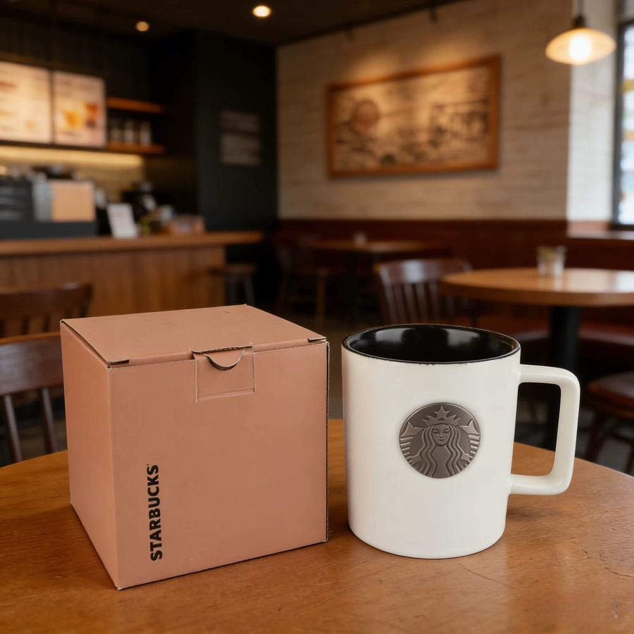 Starbucks Keramik-Tasse in Weiß mit klassischem Siren-Logo für Kaffee oder als Blumentopf - Bild 3
