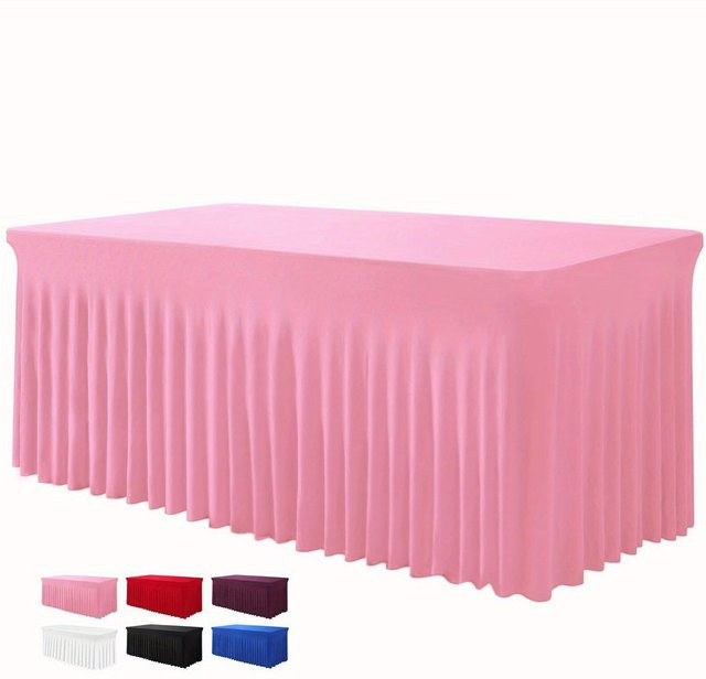 Mango Event Tischdecke rechteckig aus Polyester, Schwarz oder Rosa, knitterarm und elastisch - Bild 1