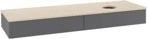 Villeroy & Boch Waschtischunterschrank Antao mit Frontstruktur und LED-Beleuchtung, Anthrazit lackiert, B: 160 cm, T: 50 cm - Bild 1