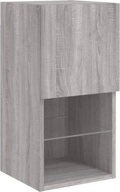 vidaXL TV-Schrank in Grau Sonoma mit LED-Beleuchtung und Glaselementen, Wandmontage, B/T/H: 30,5 x 30 x 60 cm - Bild 1