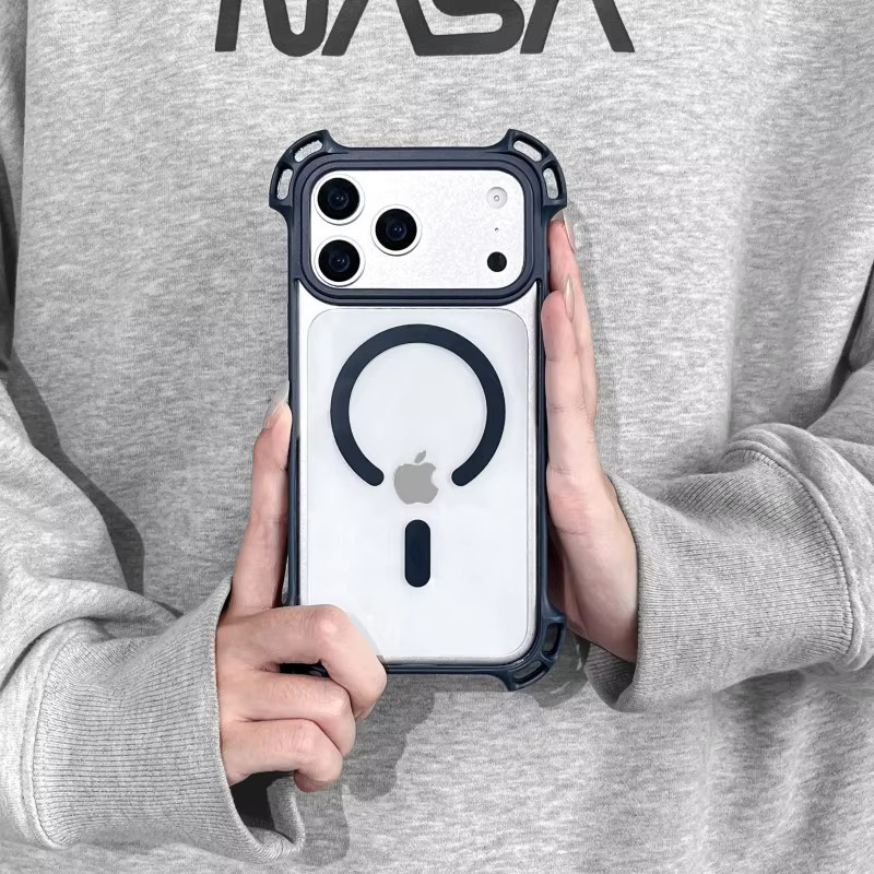 EHUIDE Magnetische Hülle für iPhone 17 16 Pro Max 15 14 Plus 13, MagSafe kompatibel, matt und transparent, stoßfest mit UAV-Abdeckung, Orange - Bild 2