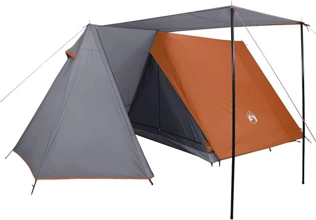 vidaXL Campingzelt für 3 Personen in Grau und Orange, wasserfest - Bild 1