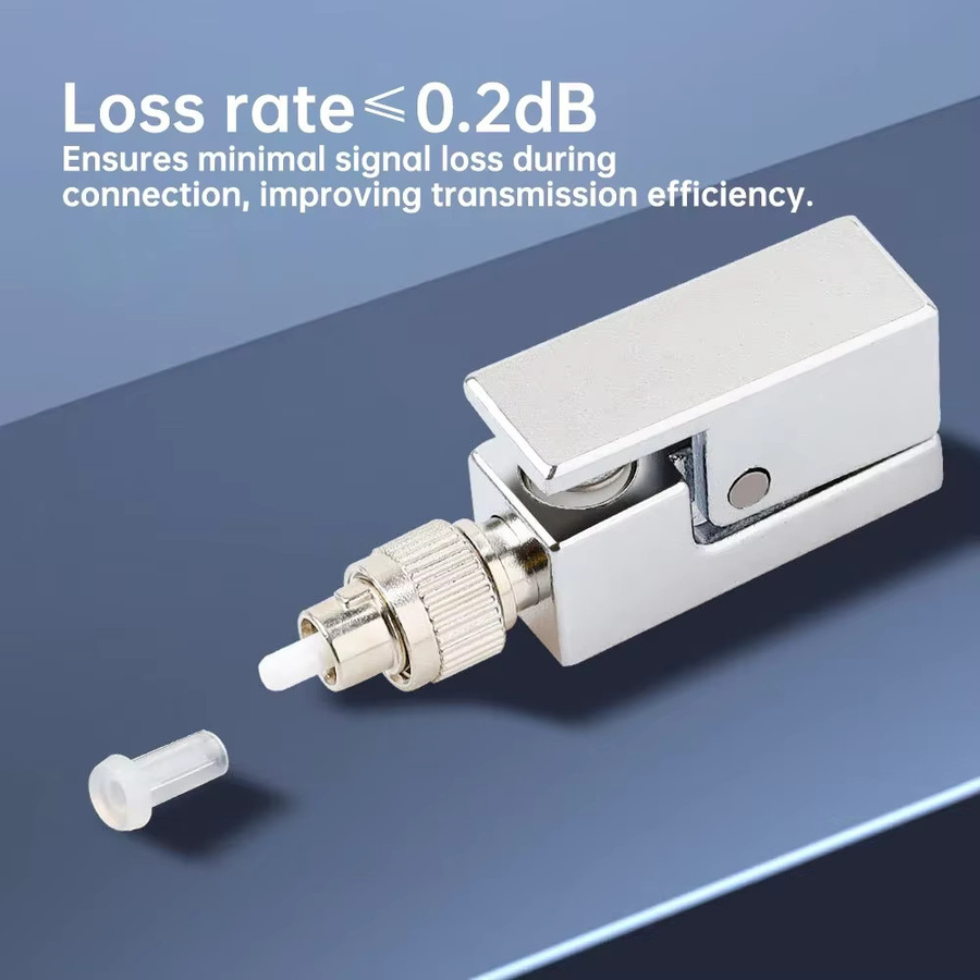 ZoeRax FC quadratischer Glasfaseradapter in Transparent und Silber für FTTH-Kopplung mit Rotlichtstift, OTDR und optischem Leistungsmessgerät - Bild 2