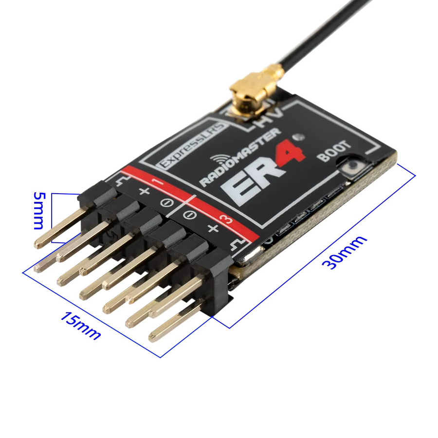 Radiomaster ER4 2,4 GHz 4CH 10 mW ExpressLRS PWM-Empfänger in Schwarz - Bild 2