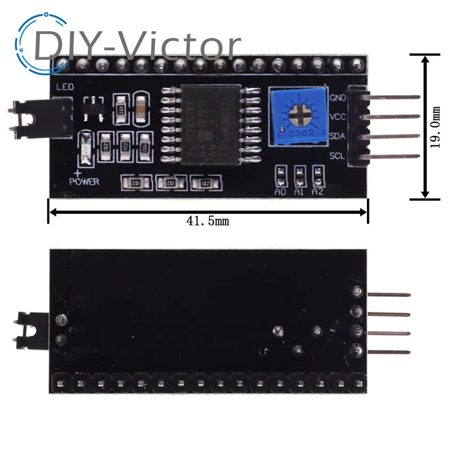 PCF8574 I2C IIC TWI SPI Serielle Schnittstellen Platine als LCD Adapter Modul für Arduino 1602 2004 in Schwarz - Bild 3
