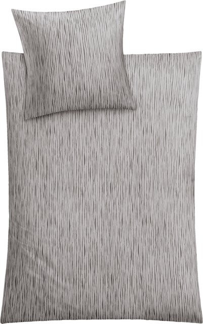 Bettwäsche MINO Mako-Satin aus Baumwolle, Farbe Grau, B/T/H: 155 x 220 cm - Bild 1