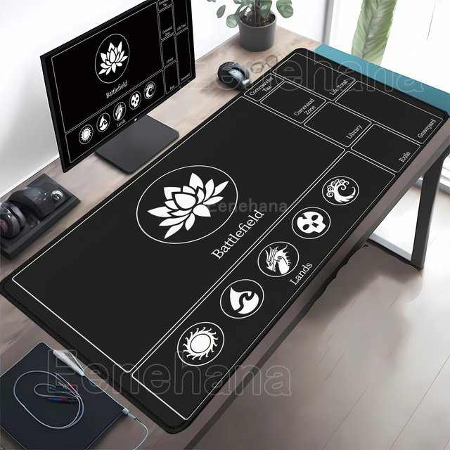 Eenehana Spielmatte Magic The Gathering Mauspad in Schwarz für PC und Laptop - Bild 1