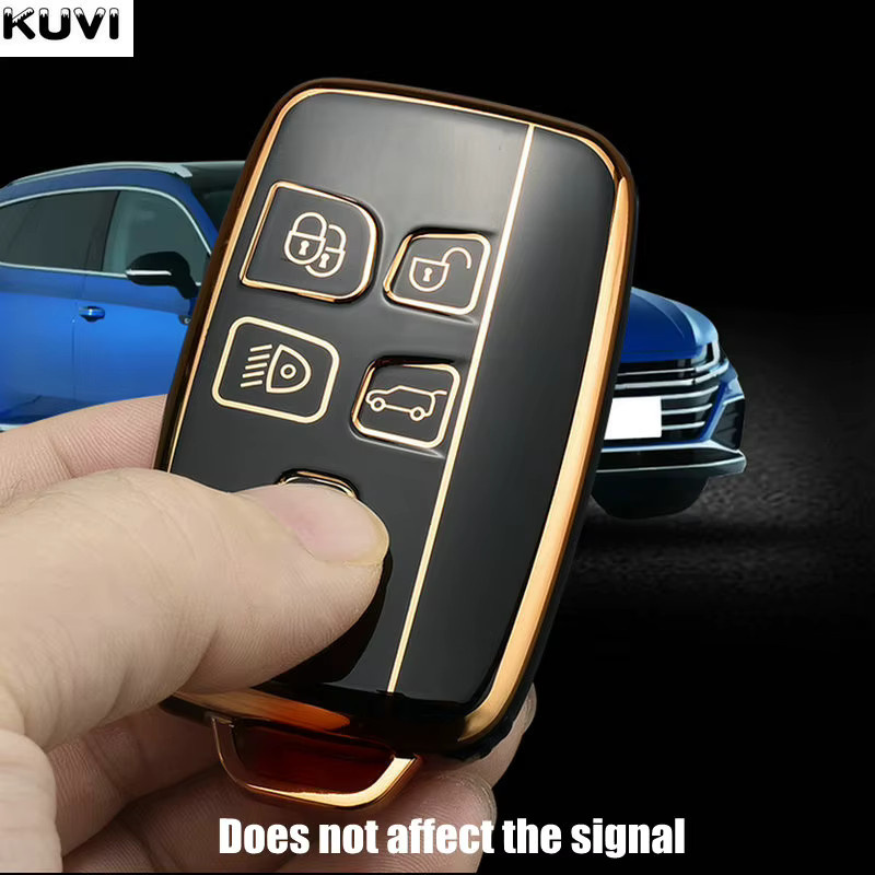 Kuvi TPU Schlüsselhülle für Land Rover Range Rover Sport Evoque Freelander und Jaguar XF XJ XE XJL in Schwarz - Bild 3