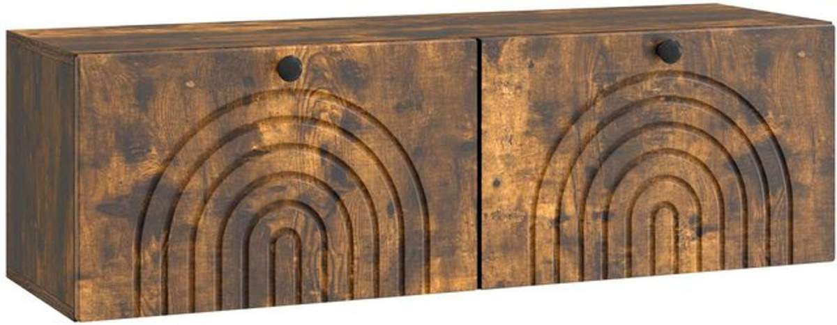 Wandmontierter TV-Schrank vidaXL aus geräuchertem Eichenholz in Braun und Grau, B/T/H: 98 x 30 x 30 cm - Bild 1