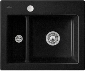 Villeroy & Boch Subway 60 XM Flat bündige Spüle in Schwarz mit Ablaufgarnitur und Excenterbetätigung - Bild 1