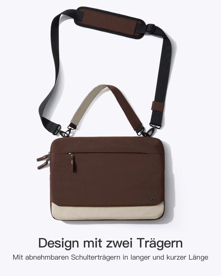 Inateck 360° Schutz Laptoptasche Hülle Schultertasche in Braun, kompatibel mit 13-Zoll MacBook Pro/Air und 14-Zoll MacBook Pro/Max (2021-2026), LBT32 - Bild 3