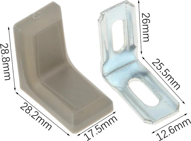 20 Stück L-Form Winkelverbinder aus Stahl mit Kunststoffabdeckung für Regale und Holzmöbel von Kitchen Goods-YULIN-002, verzinkt - Bild 1