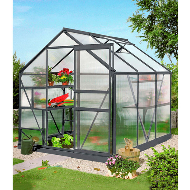 Vitavia Gewächshaus Calypso 4400 in Schwarz mit 4,4 m² und 4 mm HKP-Platten - Bild 6