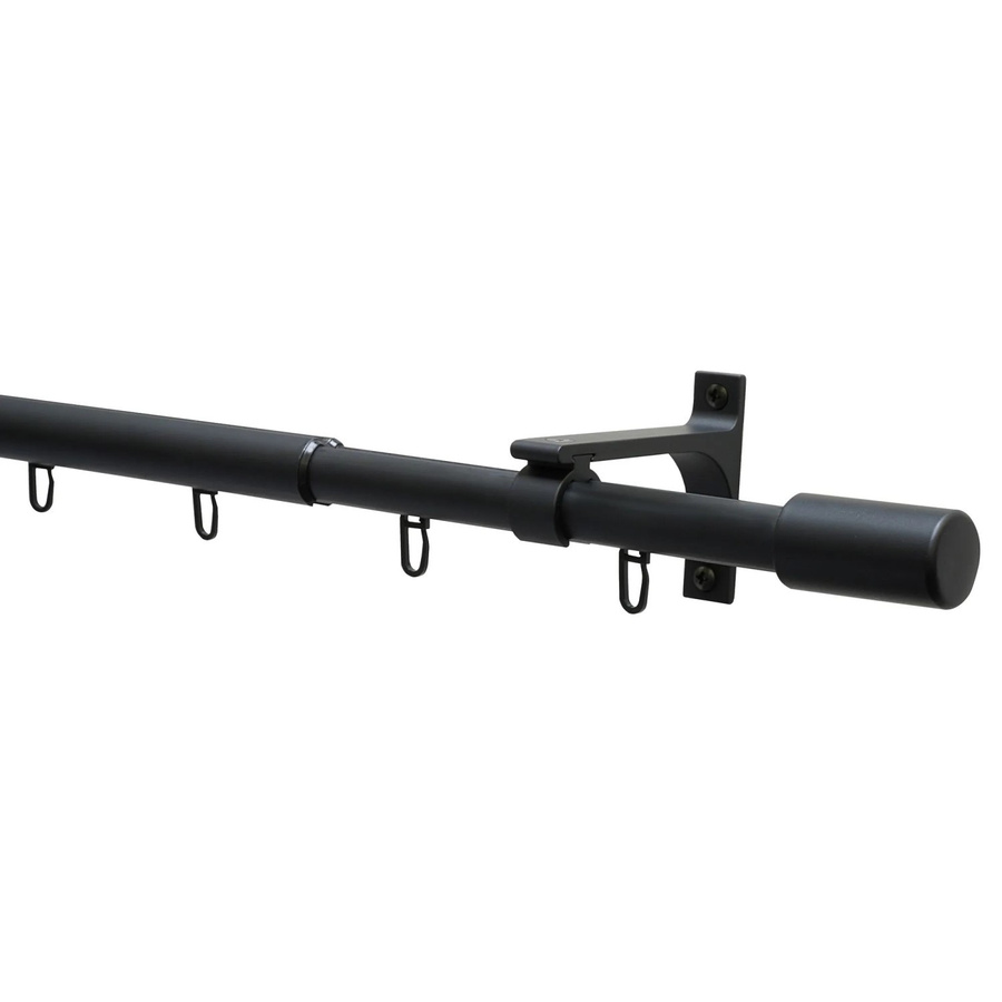 Gardinia Gardinenstangen-Set Thasos aus Metall, ausziehbar, Schwarz, Ø 19/22 mm, Breite: 190-360 cm - Bild 2