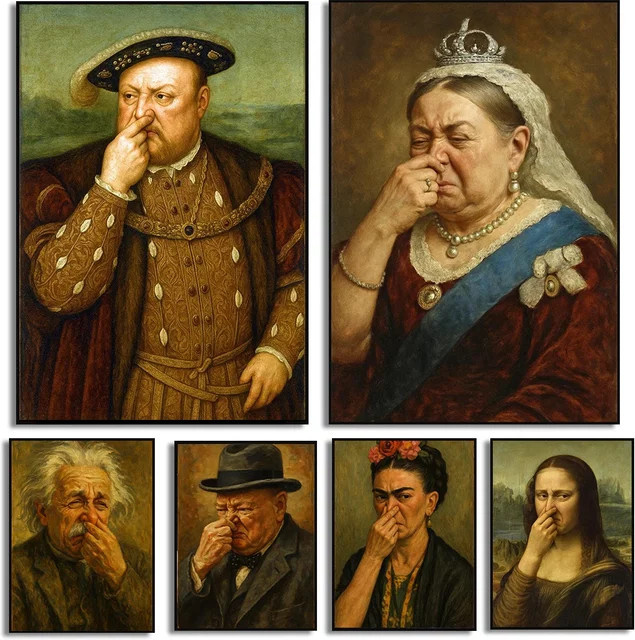Potdemiel Stinky Toilet Lustiges Kunstposter als Leinwandgemälde in Mehrfarbig für moderne Badezimmerdekoration - Bild 1