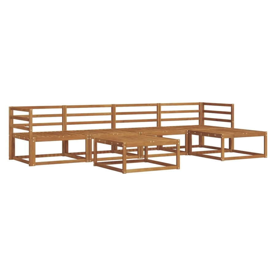 vidaXL Outdoor-Sofagarnitur 6-teilig aus Akazie Massivholz in Braun mit Latten-Design und UV-Beständigkeit - Bild 2