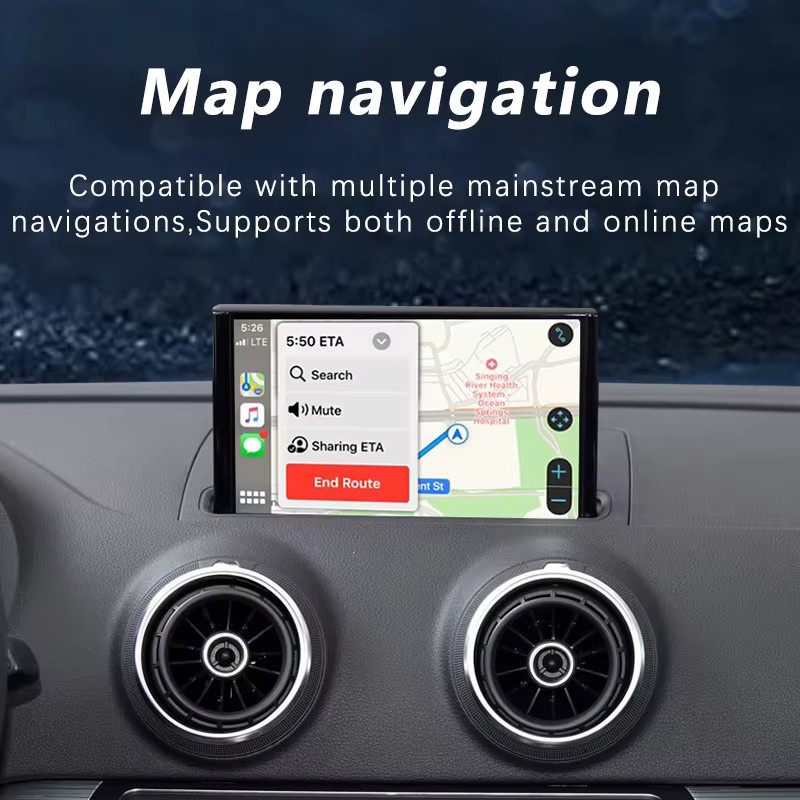 WRWD Kabelloses CarPlay und Android Auto Interface-Modul für Audi A3 A4 A5 Q2 Q5L Q7 (2013-2018) inklusive Rückfahrkamera in Schwarz - Bild 4
