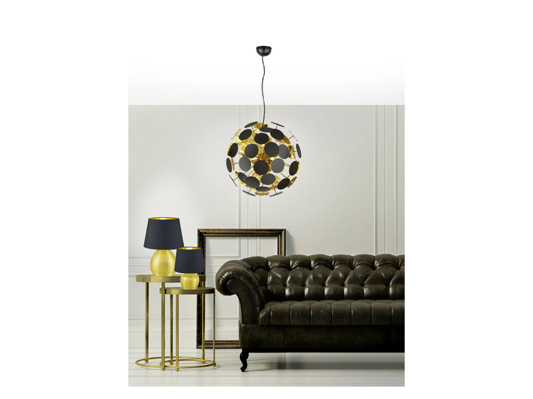 Trio Pendelleuchte Discalgo Schwarz-Gold modern rund - Bild 3