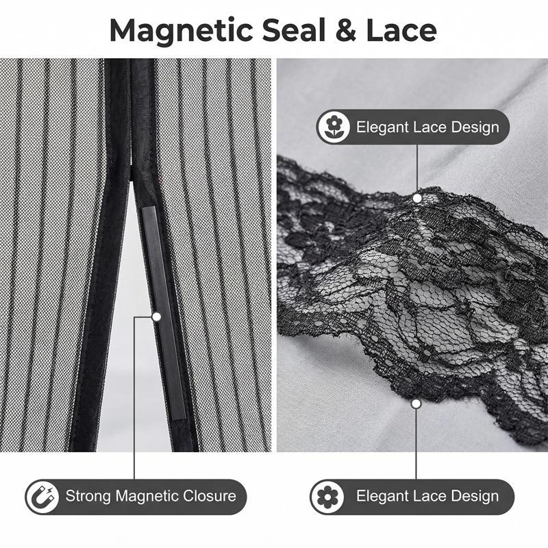 Magnetisches Fliegengitter für Türen und Fenster von Sufdarj Home Textiles in Kaffeebraun, Breite: 90 cm, Höhe: 240 cm - Bild 7