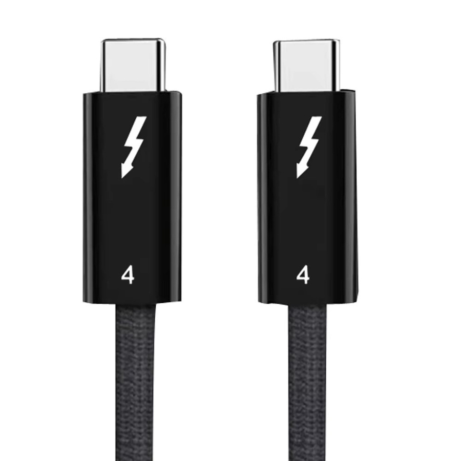 Byscoon Thunderbolt 4 USB-C auf USB-C Koaxialkabel in Schwarz mit 40 Gbit/s Datenübertragung, 8K@60Hz Videoausgang und 100W Schnellladefunktion für iPhone, iPad und Mac - Bild 4