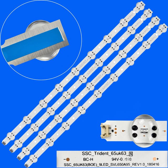 LED Hintergrundbeleuchtungs-Streifen in Weiß für LG TV Modelle 65UK6350PUC 65UK6340PTF 65UK63 NC650DQG-ABGX5 65UM7100PLA 65UM7100PSA 65UK6300 65UK6400 65UK6470PLC - Bild 1