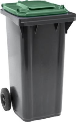 Fahrbare Mülltonne SSI Schäfer GMT eXtra, 120 l, EN 840, schwarz-grün - Bild 1