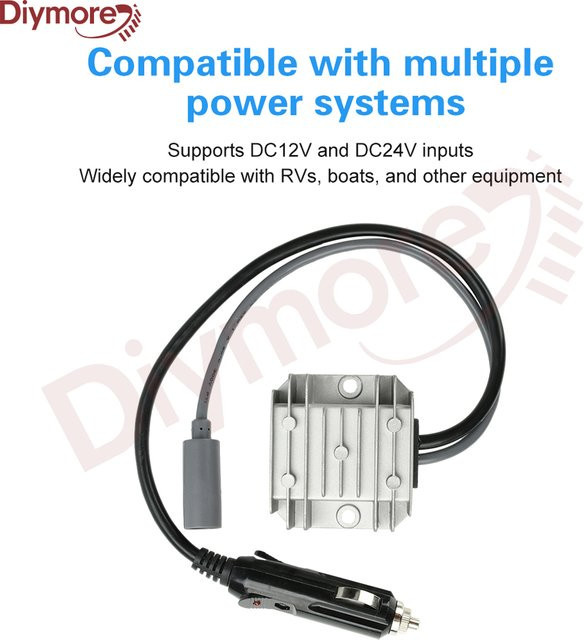 diymore Mini DC Step Up Converter mit Zigarettenanzünder-Stecker für RVS-Spannungsumwandlung, 12V/24V bis 30V, 3,5A - Bild 1
