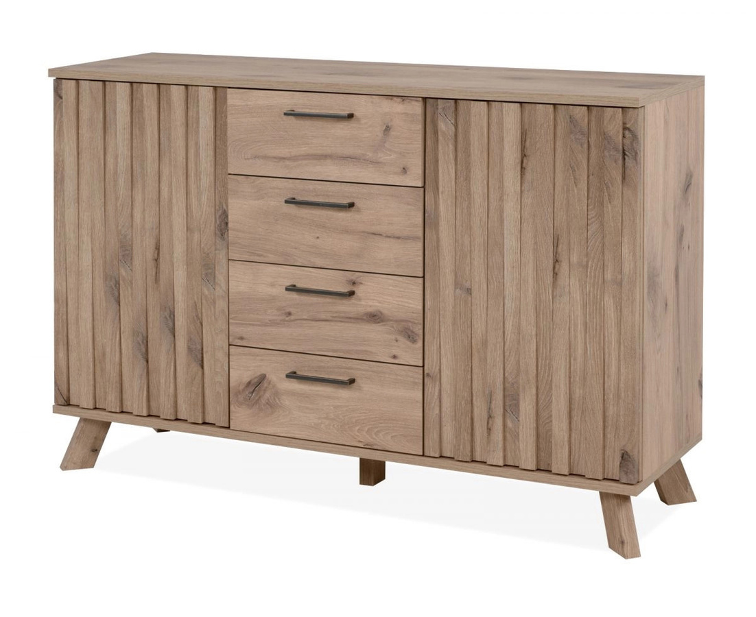 Kommode Douro von Furn.Design in Schweden Eiche mit 3D Relief und Push-to-Open, Breite: 127 cm - Bild 3