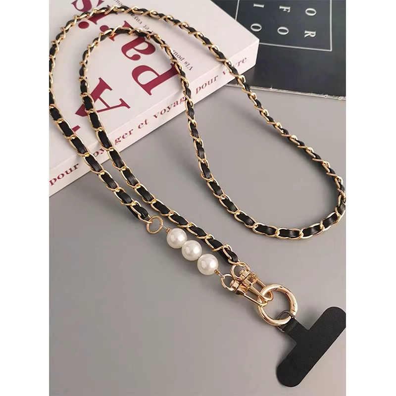 Xyun Handy-Lanyard für Damen als Crossbody-Perlenband in Schwarz - Bild 2
