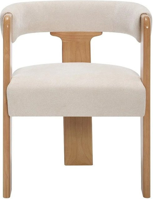 Vente-unique Stuhl Ludvika in Beige mit Armlehnen und Holzdetails, Höhe: 61 cm - Bild 1