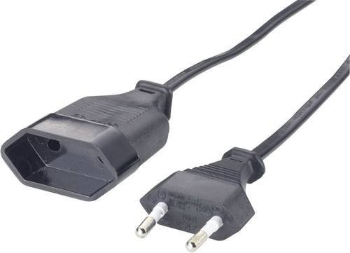 GAO Strom Verlängerungskabel Schwarz 2,00 m H03VVH2-F 2x 0,75mm² - Bild 1