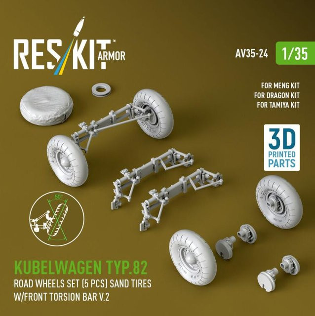 ResKit Models Kubelwagen typ.82 Road wheels set, 5-teiliges Set - Bild 1