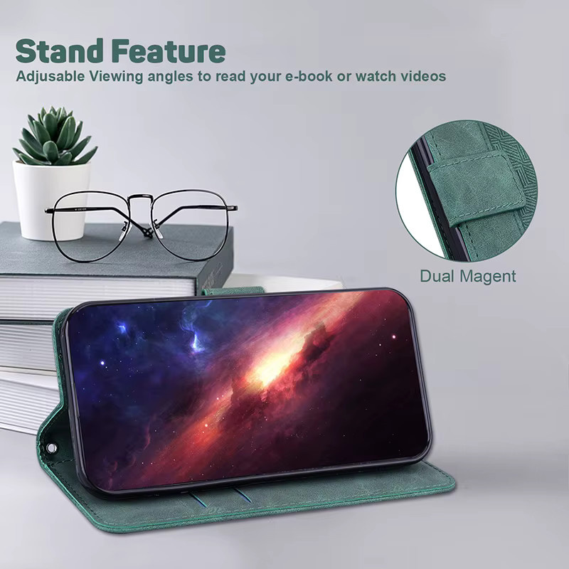 Leder Schutzhülle im Brieftaschen-Design mit Standfunktion für Xiaomi Redmi Note 10 10s 9t 9 8 Pro Max 4G 5G Note 8 7s 9s 8T in Rot - Bild 2