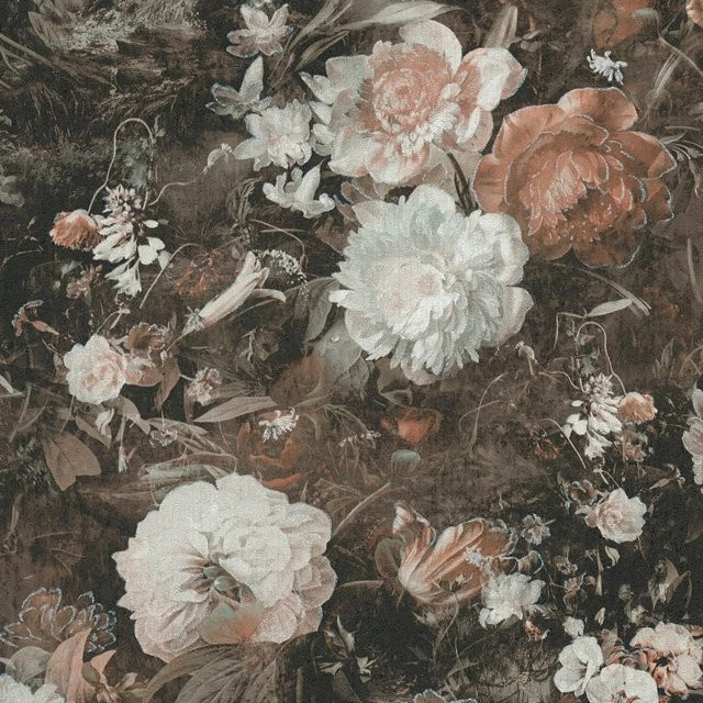 Profhome Floral Tapete Blumenmuster in Braun und Beige, Breite: 0,53 m, Länge: 10,05 m - Bild 1