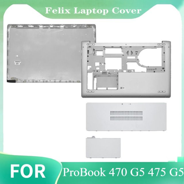 HP Laptop LCD Back Cover und Bottom Case für ProBook 470 G5 475 G5 in Silber - Bild 1