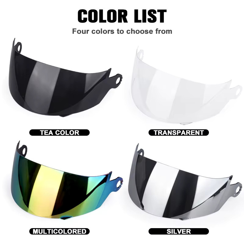 UCHOOSE Motorradhelm-Visier Set mit transparenten, schwarzen und silbernen Spiegellinsen für Facelift-Helme - Bild 4