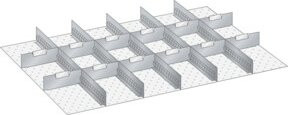 LISTA Set Schlitzwände und Trennbleche 54x36E in Silber, B/T/H: 91,8 x 61,2 x 20,0 cm - Bild 1
