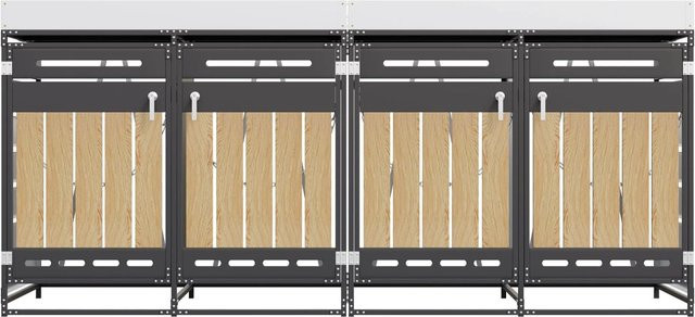 Merax Nachttisch mit Ablagefach und Seitenfächern in Braun, Modernes Design aus Holzoptik, B/T/H: 90 x 20 x 120 cm - Bild 1