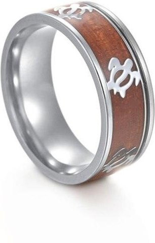 YIRAN Jewelry Ring, Edelstahl, Schwarz, Silber, Gold, Schildkröte, Herren - Bild 1