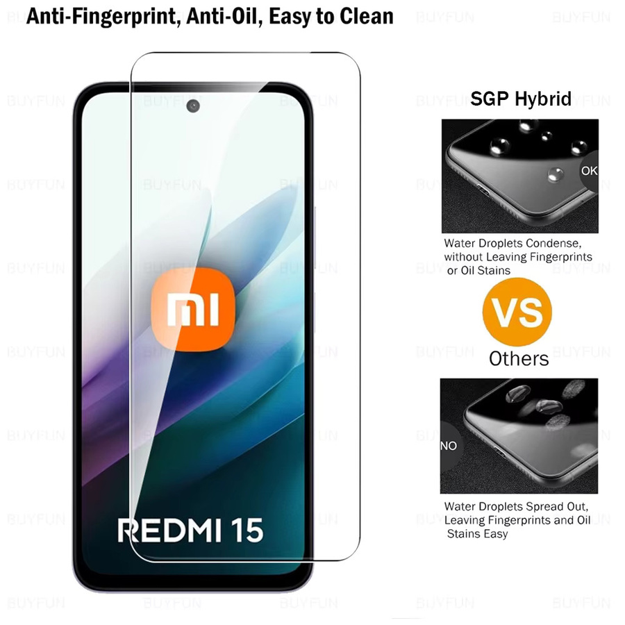 2 Stück Displayschutzfolie aus gehärtetem Glas für Xiaomi Redmi 15 (6,9 Zoll), Transparent - Bild 3