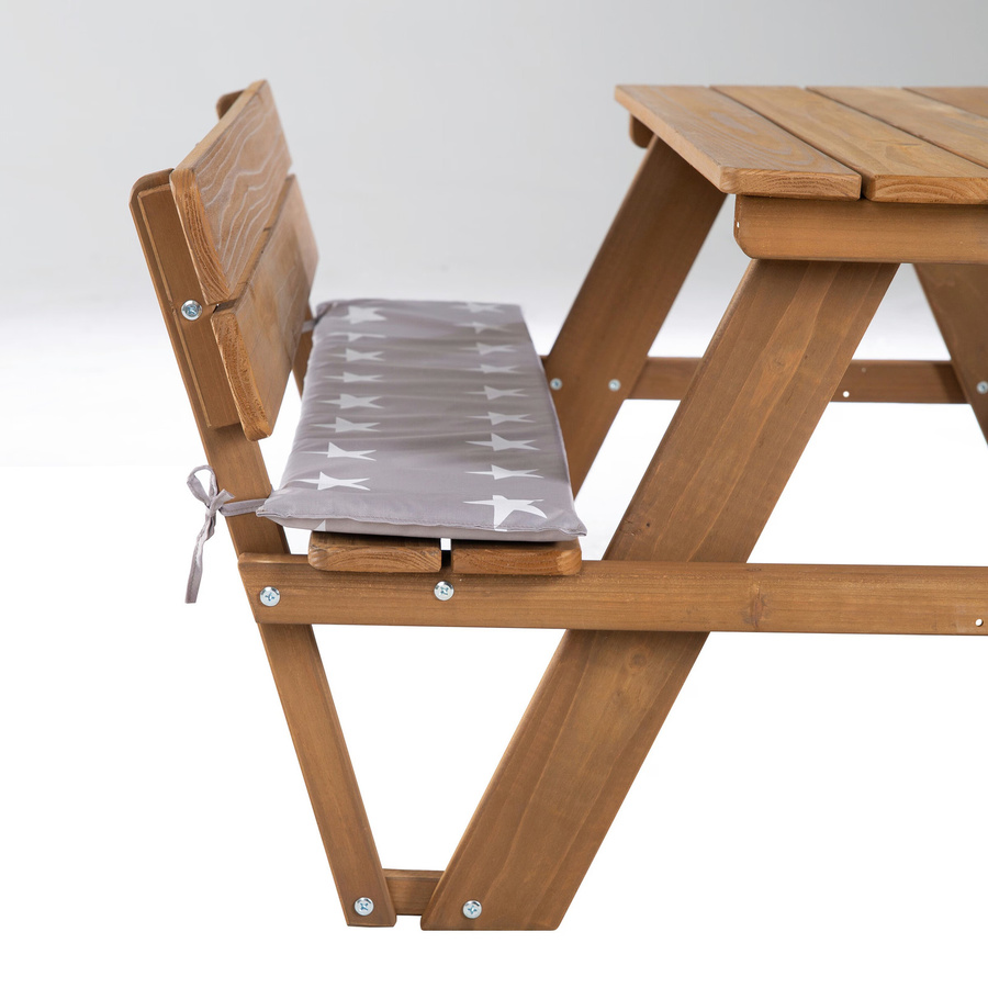 Roba Kindersitzgruppe Picknick for 4 aus Massivholz Teak in Natur mit Lehne und Sitzkissen Little Stars - Bild 2