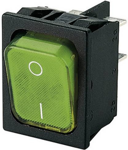 Marquardt Wippschalter 1835.3118, 2 x Aus/Ein, rastend, IP40, grün, 250 V/AC 20A - Bild 1
