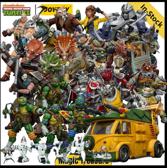JOYTOY TMNT Krang Shredder Beebop Splinter Dirtbag Groundchuck Rahzar April ONeil Metalhead Rocksteady Actionfigur - Bild 1