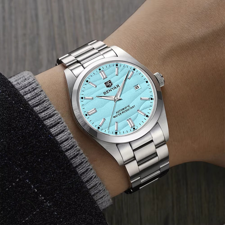 BENYAR Automatikuhr, Edelstahl, 40 mm, Herren, Blau, 30 ATM - Bild 4
