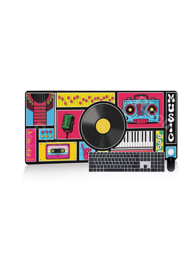 Riccu Gaming Mousepad Vintage Kassette Musik Design Multicolour XXL - Bild 5