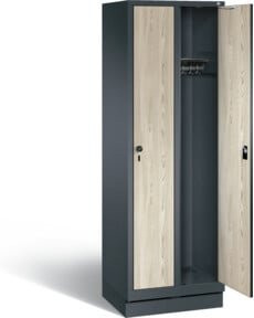 Garderobenschrank Evolo von C+P Möbelsysteme mit Front in Sen-Esche und Korpus in Anthrazitgrau, H x B x T: 180 x 61 x 50 cm - Bild 1