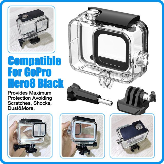 GoPro Hero 8 Wasserdichtes Tauchgehäuse in Schwarz und Transparent - Bild 1