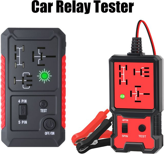 AINYSZIN Auto Relais Spannung Tester mit Anzeige Licht, Universal 12V Batterie Checker für RV, Lkw und Anhänger, Rot - Bild 1