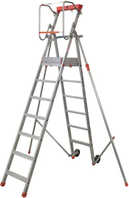 Rapid Podesttreppe Aluminium S300 in Silber mit 7 Stufen - Bild 1